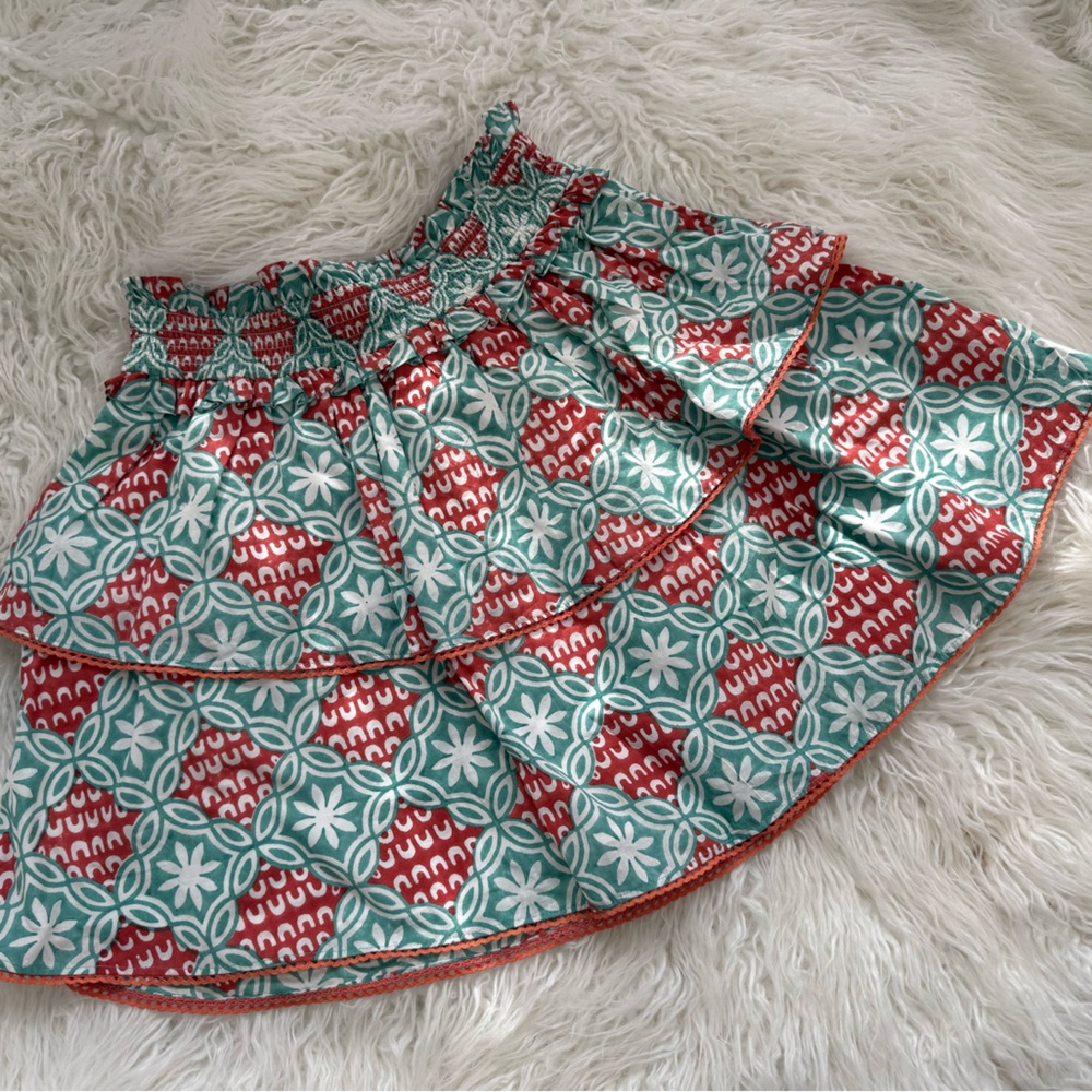 Marea by Liz Joy Block Print Tiered Skirt